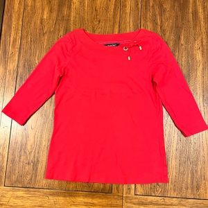 Ellen Tracy Women’s 3/4 Sleeve Top- Red- Size Large
